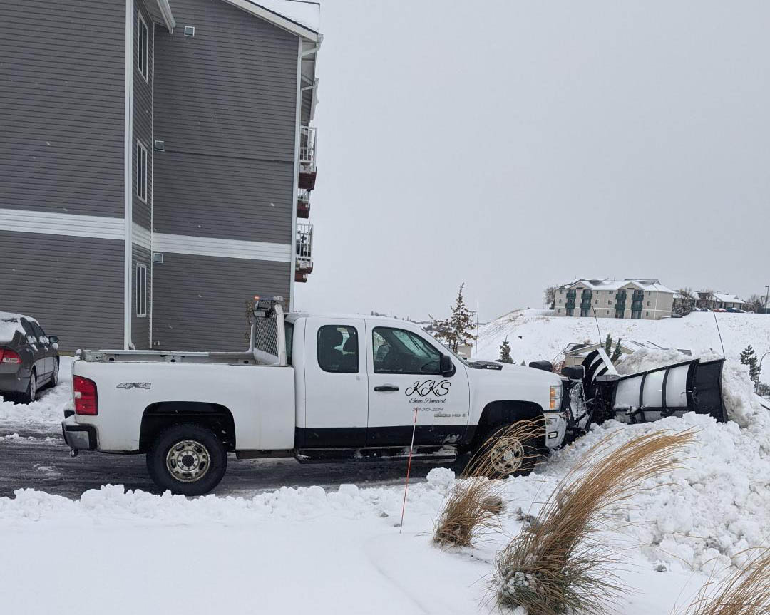 Pickup in a snow pile.